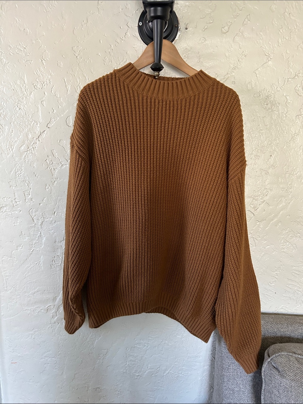 ASOS Design Camel Cable Knit Sweater